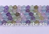 CMQ578 15.5 inches 12mm faceted round mixed quartz beads