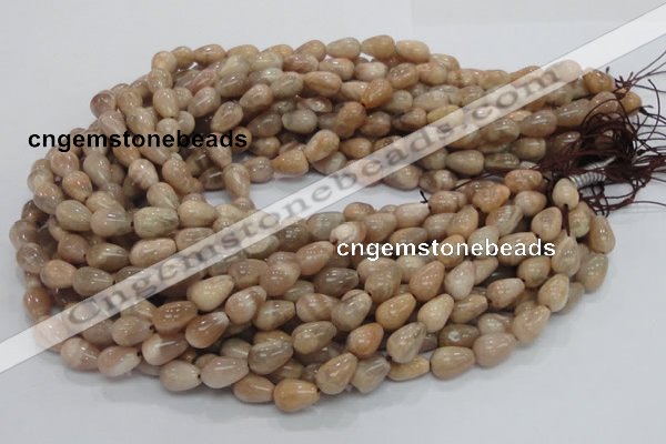 CMS09 15.5 inches 8*12mm teardrop moonstone gemstone beads wholesale