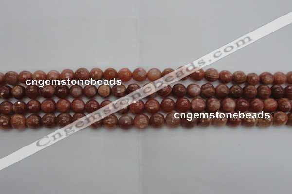 CMS1011 15.5 inches 6mm faceted round AA grade moonstone beads