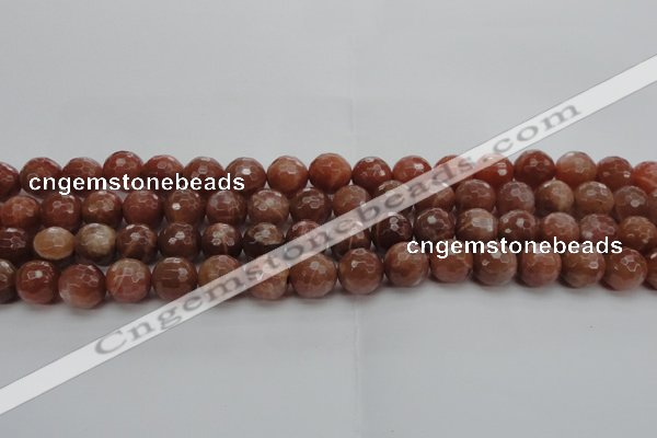 CMS1014 15.5 inches 10mm faceted round AA grade moonstone beads