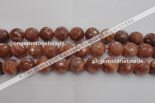 CMS1018 15.5 inches 18mm faceted round AA grade moonstone beads