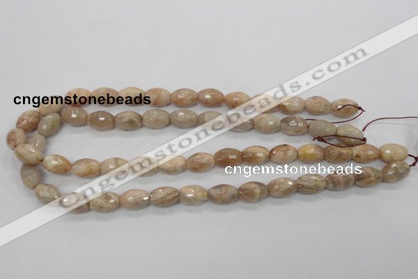 CMS102 15.5 inches 10*14mm faceted rice moonstone gemstone beads