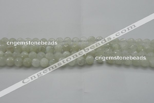 CMS1042 15.5 inches 8mm faceted round A grade white moonstone beads