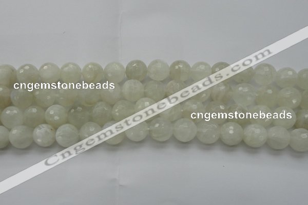 CMS1044 15.5 inches 12mm faceted round A grade white moonstone beads