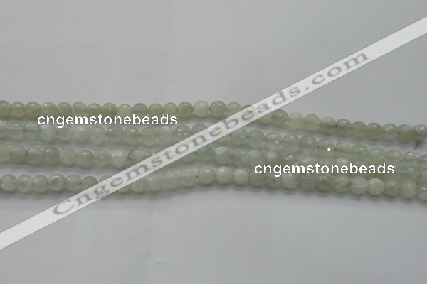 CMS1055 15.5 inches 6mm faceted round grey moonstone beads wholesale