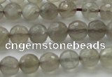 CMS1061 15.5 inches 8mm faceted round grey moonstone beads wholesale