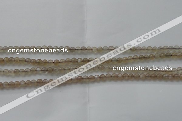 CMS1063 15.5 inches 4mm round grey moonstone beads wholesale