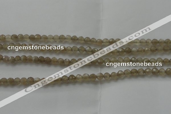 CMS1067 15.5 inches 6mm faceted round grey moonstone beads wholesale