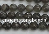 CMS1075 15.5 inches 6mm faceted round grey moonstone beads wholesale