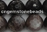 CMS1079 15.5 inches 14mm faceted round grey moonstone beads wholesale