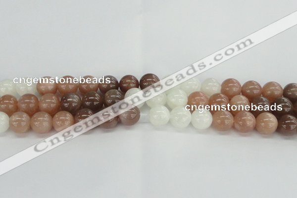 CMS1084 15.5 inches 12mm round mixed moonstone beads wholesale