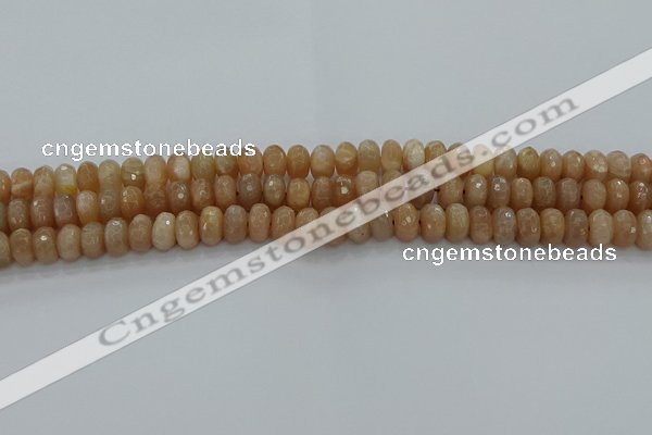 CMS1092 15.5 inches 6*10mm faceted rondelle moonstone beads