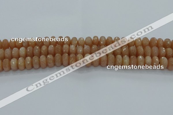 CMS1093 15.5 inches 7*12mm faceted rondelle moonstone beads