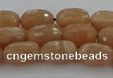 CMS1098 15.5 inches 8*12mm faceted rice moonstone gemstone beads