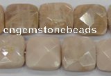 CMS110 15.5 inches 20*20mm faceted square moonstone gemstone beads