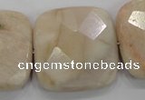 CMS112 15.5 inches 30*30mm faceted square moonstone gemstone beads