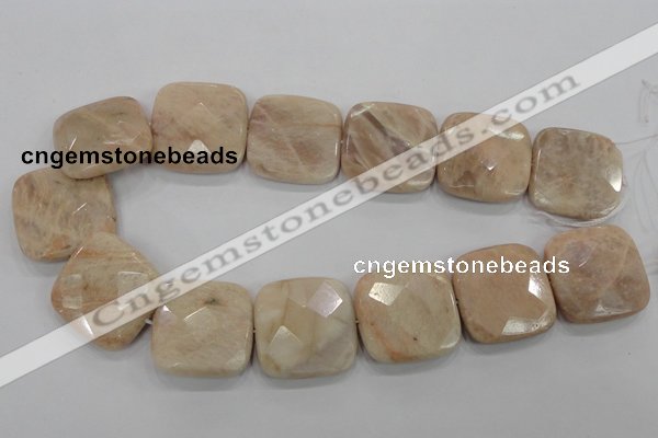 CMS112 15.5 inches 30*30mm faceted square moonstone gemstone beads