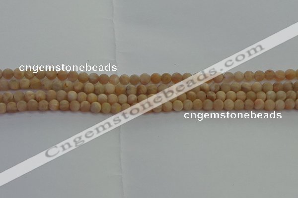 CMS1120 15.5 inches 4mm round matte moonstone gemstone beads