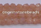 CMS1131 15.5 inches 6mm faceted nuggets peach moonstone beads