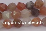 CMS1137 15.5 inches 8mm faceted nuggets rainbow moonstone beads