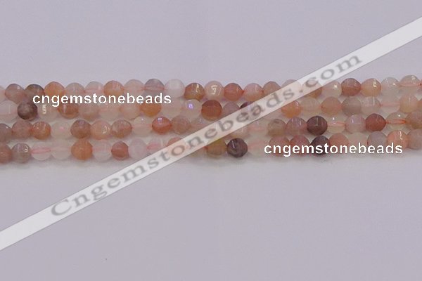 CMS1166 15.5 inches 6mm faceted round rainbow moonstone beads