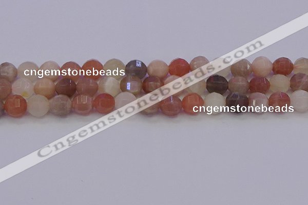 CMS1168 15.5 inches 10mm faceted round rainbow moonstone beads