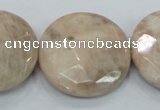 CMS117 15.5 inches 30mm faceted coin moonstone gemstone beads