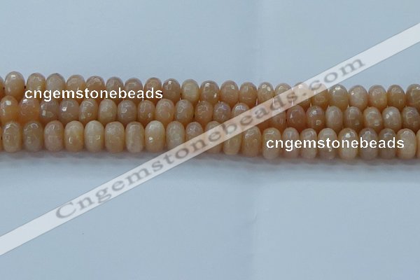 CMS1172 15.5 inches 6*10mm faceted rondelle moonstone beads