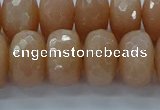 CMS1174 15.5 inches 8*14mm faceted rondelle moonstone beads
