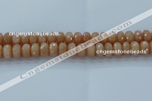 CMS1174 15.5 inches 8*14mm faceted rondelle moonstone beads