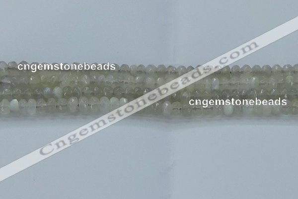 CMS1178 15.5 inches 4*6mm faceted rondelle grey moonstone beads