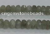 CMS128 15.5 inches 6*10mm faceted rondelle moonstone gemstone beads