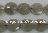 CMS130 15.5 inches 14mm faceted coin moonstone gemstone beads