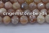 CMS1300 15.5 inches 4mm faceted round AB-color moonstone beads