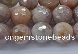 CMS1303 15.5 inches 10mm faceted round AB-color moonstone beads