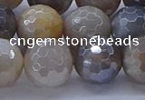 CMS1315 15.5 inches 14mm faceted round AB-color grey moonstone beads