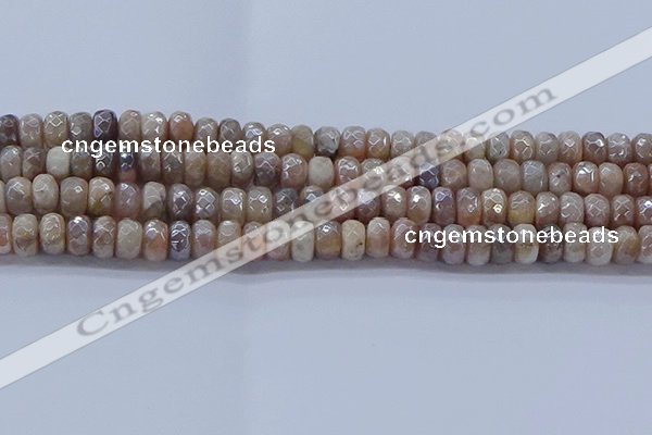 CMS1322 15.5 inches 5*8mm faceted rondelle AB-color moonstone beads