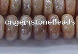 CMS1324 15.5 inches 7*12mm faceted rondelle AB-color moonstone beads