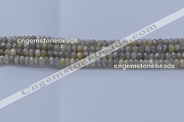 CMS1331 15.5 inches 4*6mm faceted rondelle AB-color grey moonstone beads