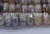 CMS1332 15.5 inches 5*8mm faceted rondelle AB-color grey moonstone beads