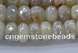 CMS1342 15.5 inches 5*8mm faceted rondelle AB-color white moonstone beads