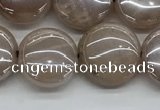 CMS1348 15.5 inches 12mm flat round AB-color moonstone beads