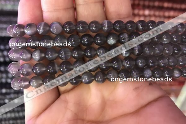 CMS1428 15.5 inches 6mm round black moonstone gemstone beads