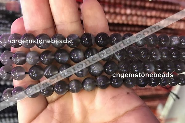 CMS1429 15.5 inches 8mm round black moonstone gemstone beads