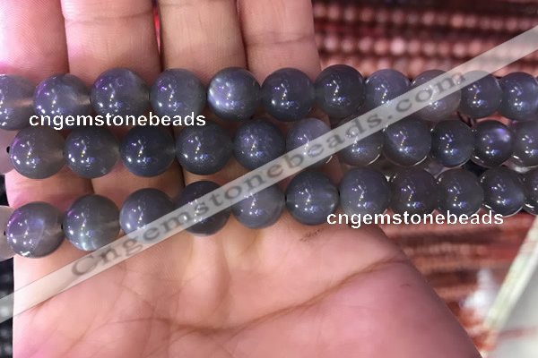 CMS1431 15.5 inches 12mm round black moonstone gemstone beads