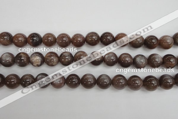 CMS145 15.5 inches 12mm round natural grey moonstone beads