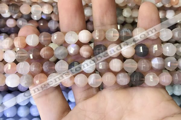 CMS1470 15.5 inches 6mm faceted round moonstone beads wholesale