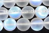 CMS1509 15.5 inches 12mm round matte synthetic moonstone beads