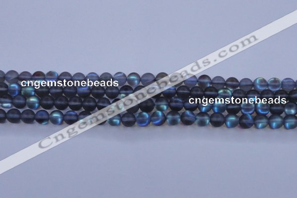 CMS1516 15.5 inches 6mm round matte synthetic moonstone beads