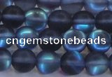 CMS1517 15.5 inches 8mm round matte synthetic moonstone beads